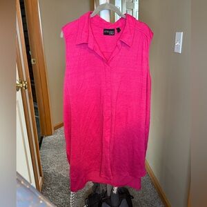 *Attitudes by Renee EUC 2XP Women's Pink Sleeveless Tunic